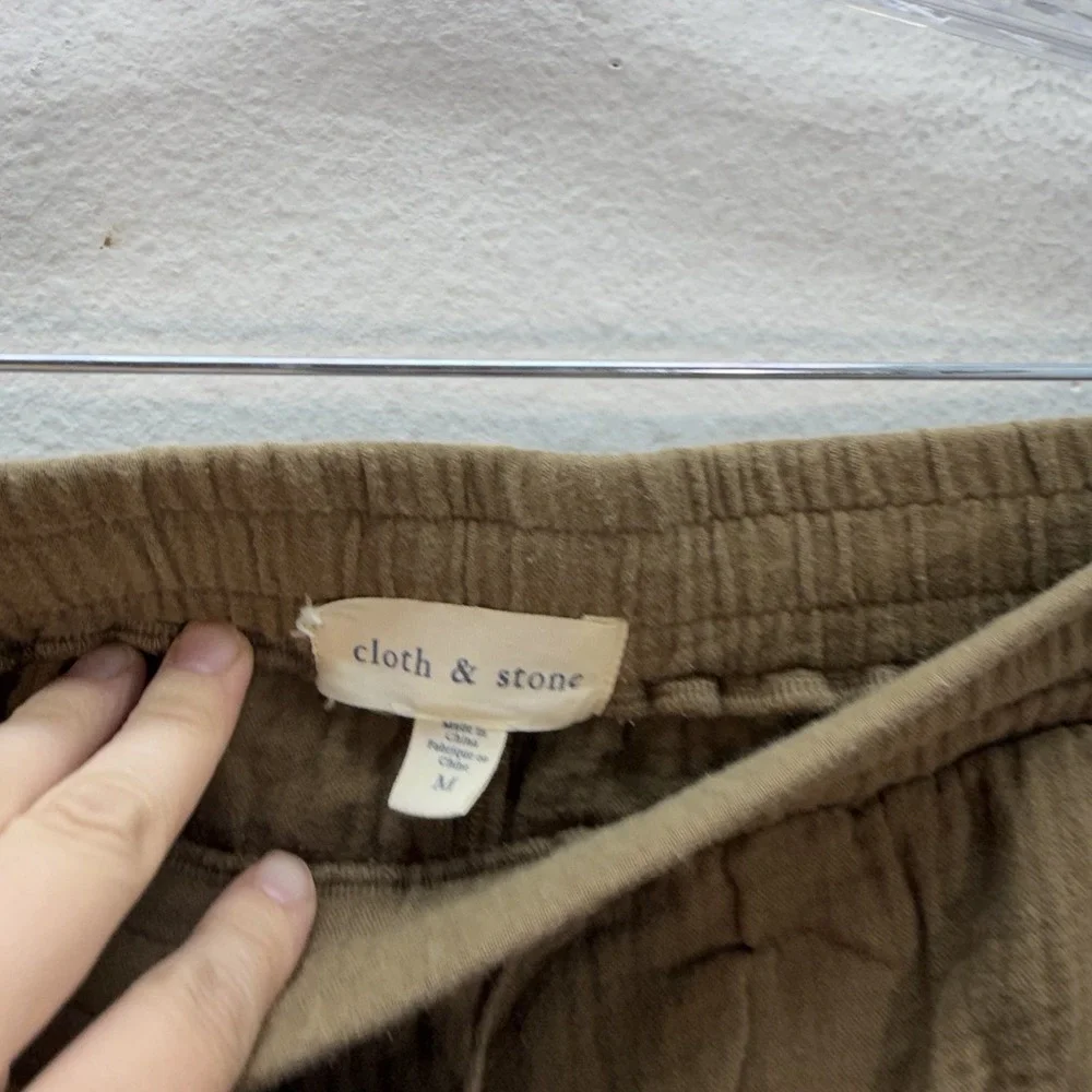 Cloth and Stone Shorts Womens‎ Size M Brown Frayed Hem Pull On Gauze 100% Cotton